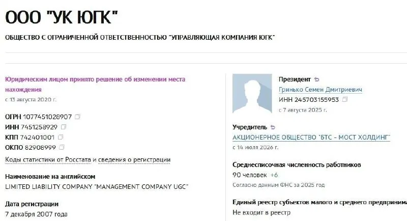 Управляющая компания холдинга передана АО «БТС‑Мост Холдинг» Руслана Байсарова. Национализированные активы продали на аукционе: победитель заплатил 93,16 млрд рублей.